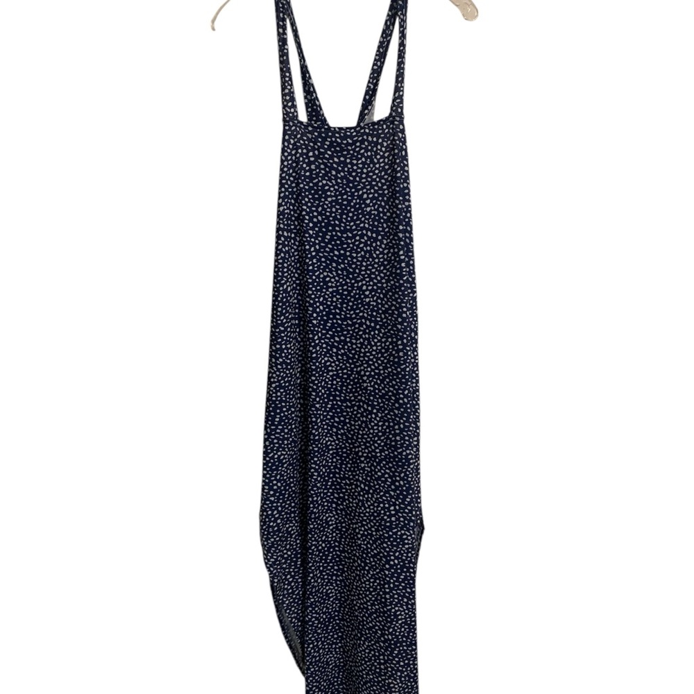 Anrabess Navy Blue Polka Dot Dress